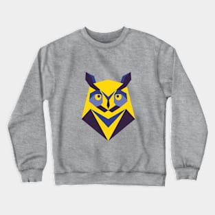 Owl Forest Animal Nature Wildlife Yellow Blue Crewneck Sweatshirt